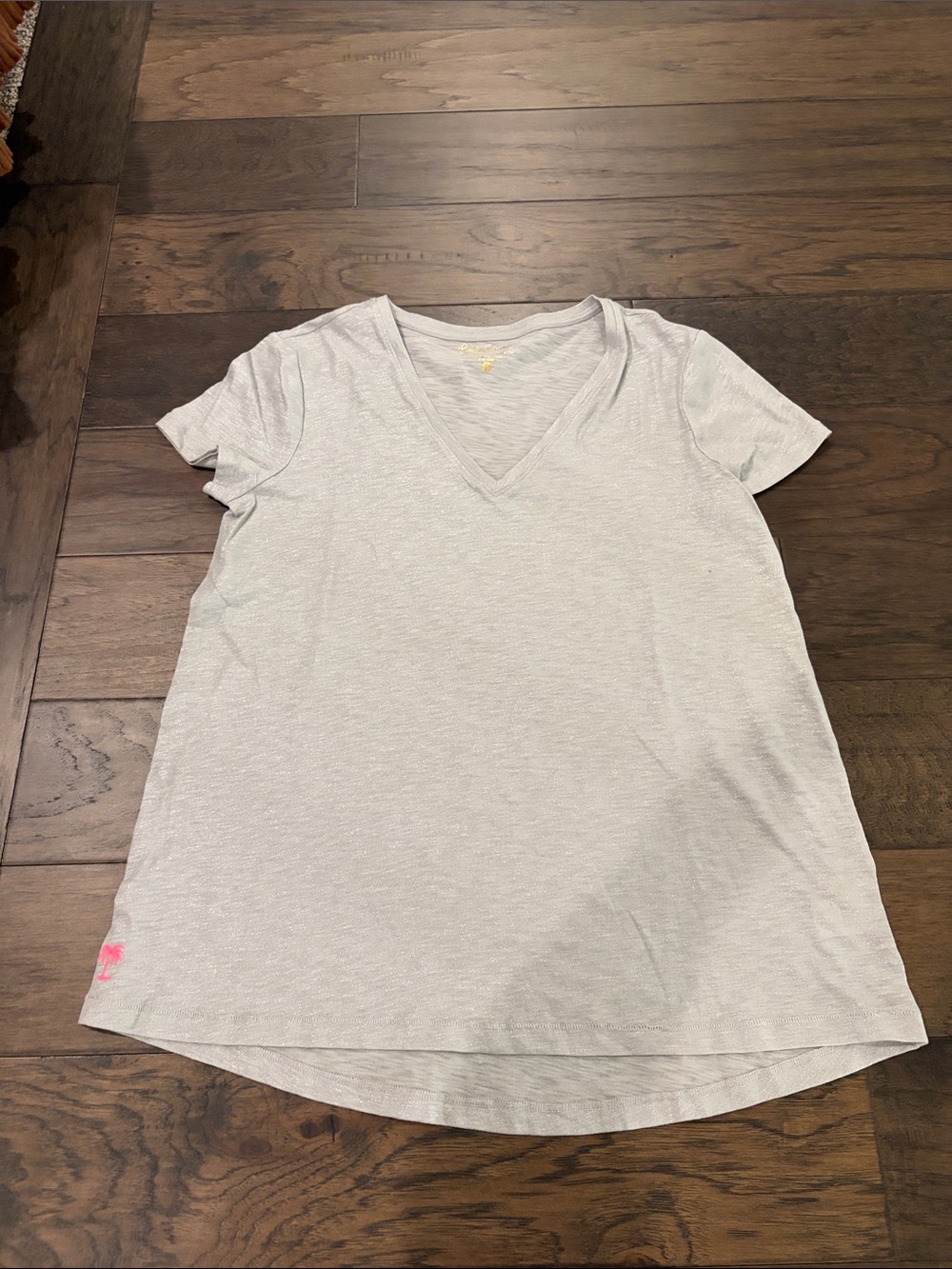 Lilly Pulitzer Silver Metallic Etta Tee Sz M